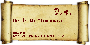 Donáth Alexandra névjegykártya