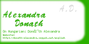 alexandra donath business card